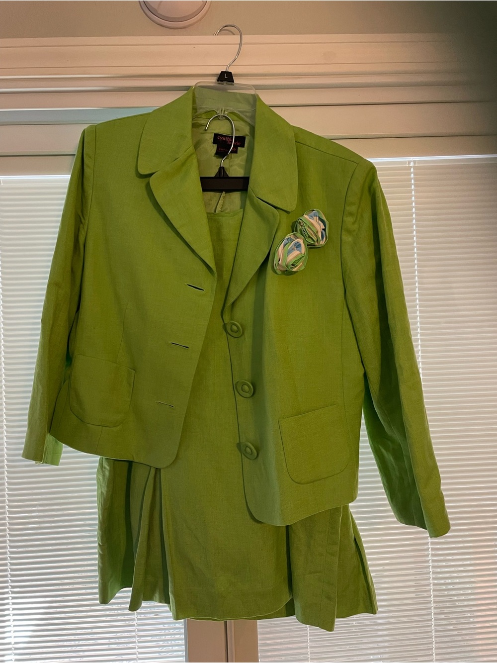 Cynthia Rowley Lime Green Tailored Blazer Jacket